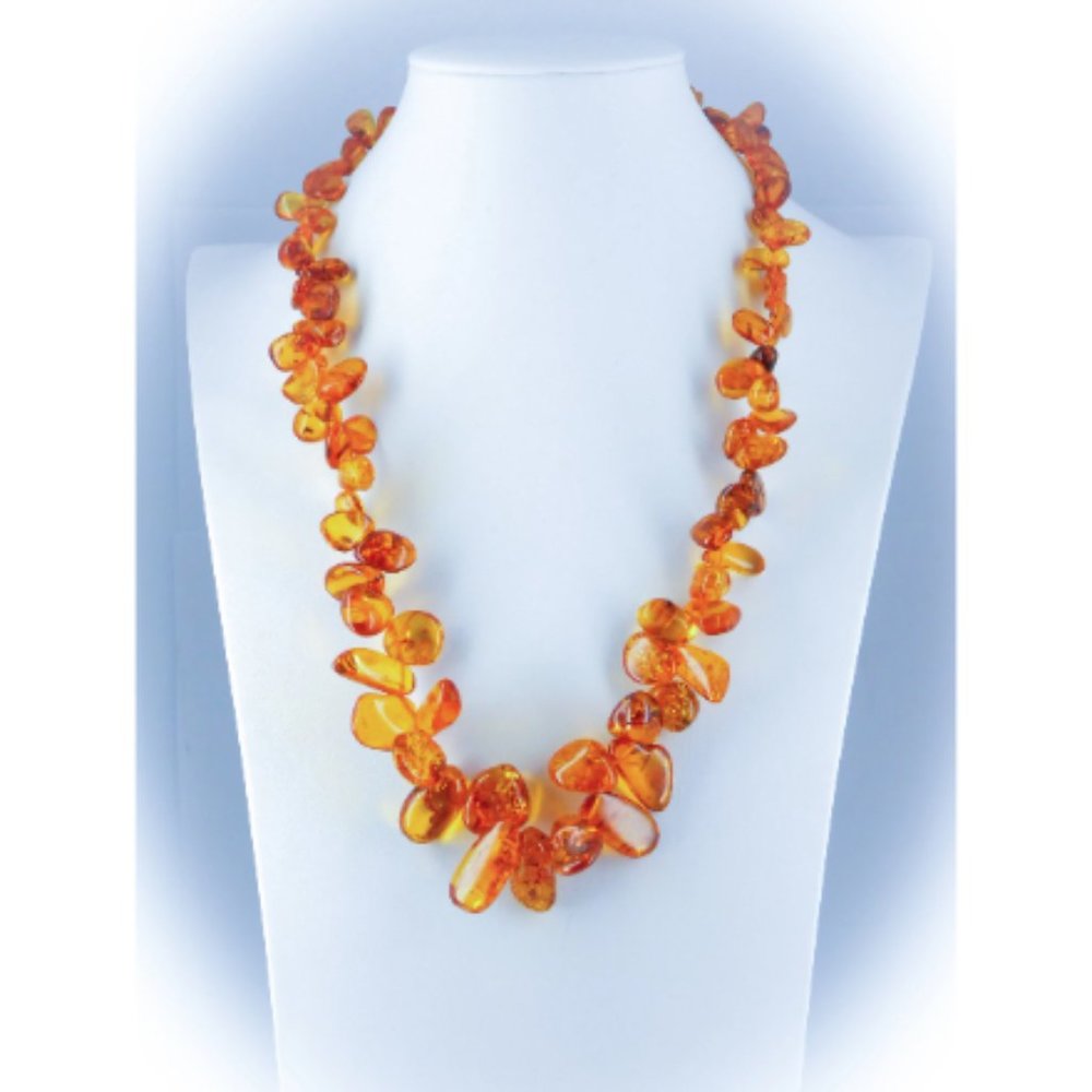 Vintage Baltic Amber Necklace, Gorgeous Amber/Orange
